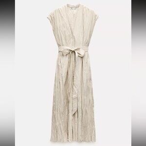 NWOT Zara “Wrinkled” Effect Button Front Dress